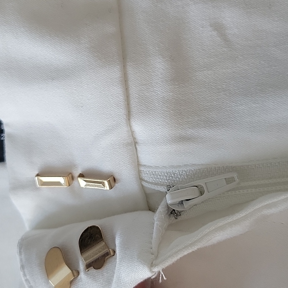 SALE Jones New York White Zip Pocket Pants Cotton Blend Preppy Nautical 4 NWT - Picture 4 of 7